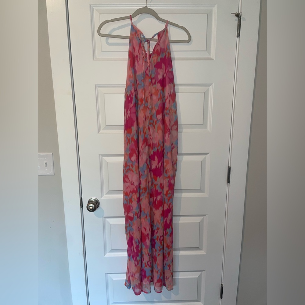 Pink Lily- Watercolor Maxi Dress- Size Large - Picture 4 of 7